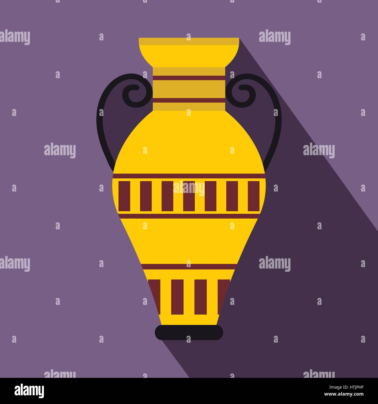 Vaso egiziano icona, stile piatto Illustrazione Vettoriale