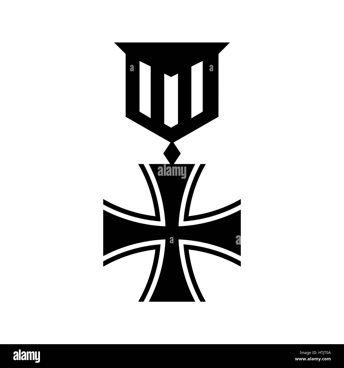 Antico tedesco medaglia, icona di stile semplice Illustrazione Vettoriale