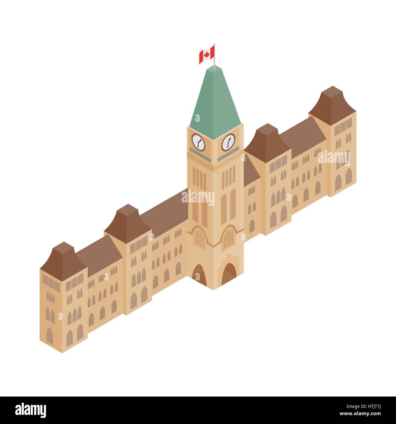 Gli edifici del Parlamento europeo, icona di Ottawa Illustrazione Vettoriale