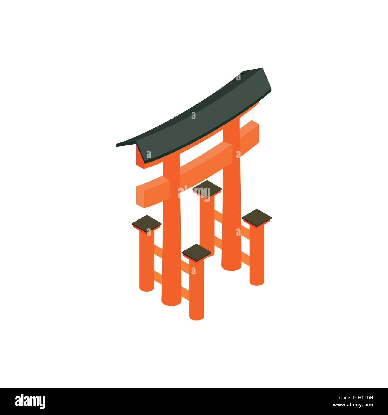 Floating Torii gate, icona del Giappone Illustrazione Vettoriale