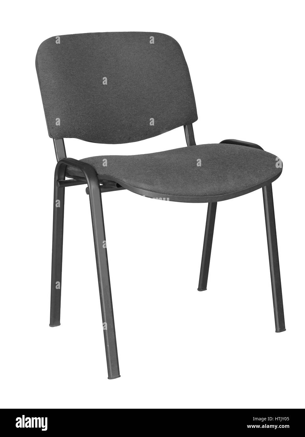 Black sedia per ufficio isolato su bianco Foto Stock