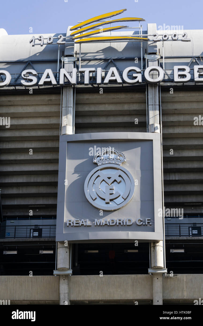 Stadio Santiago Bernabéu, città di Madrid, Spagna. Foto Stock