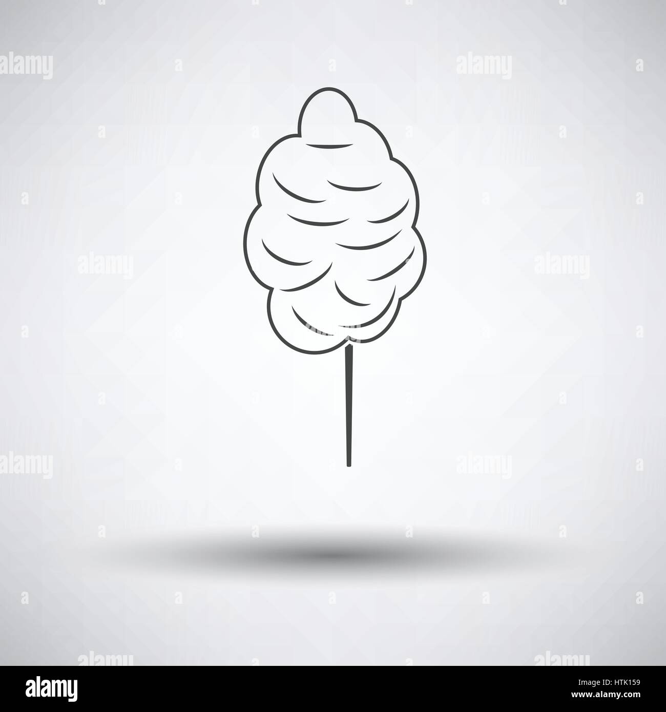 Il cotone candy icona su sfondo grigio, round ombra. Illustrazione Vettoriale. Illustrazione Vettoriale