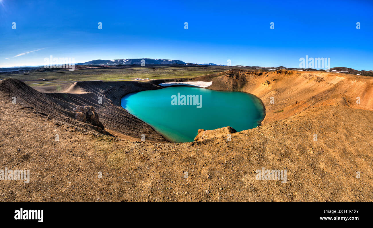 Il Krafla cratere del vulcano in Islanda. Foto Stock