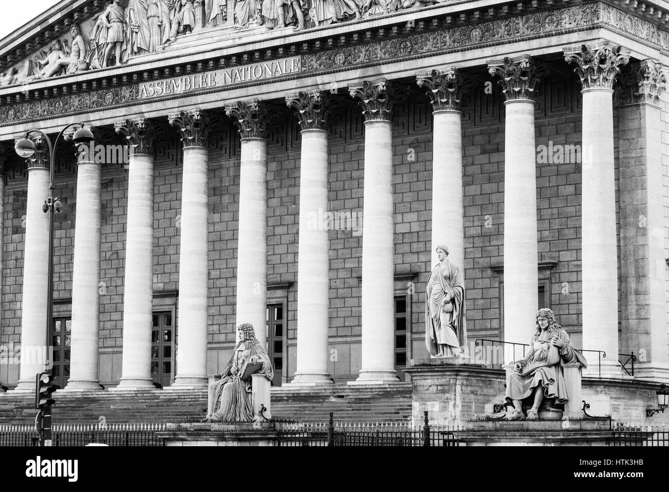 Palais Bourbon , sede dell'Assemblea nazionale francese, Parigi, Francia. Foto Stock