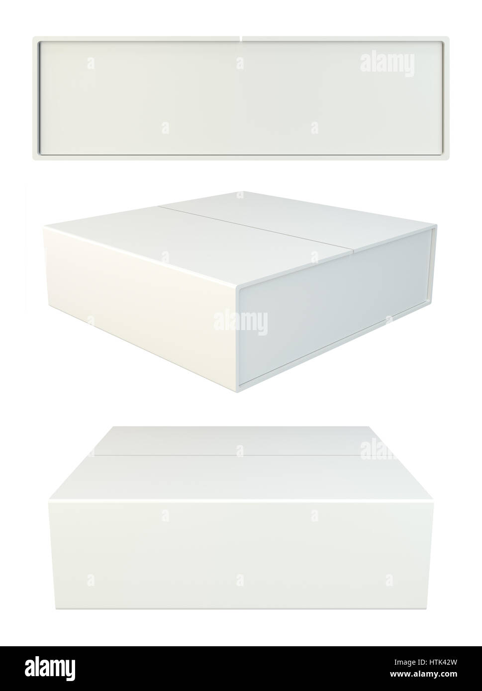 Insieme vuoto pacchetto isolato su sfondo bianco. Il rendering 3D Foto Stock