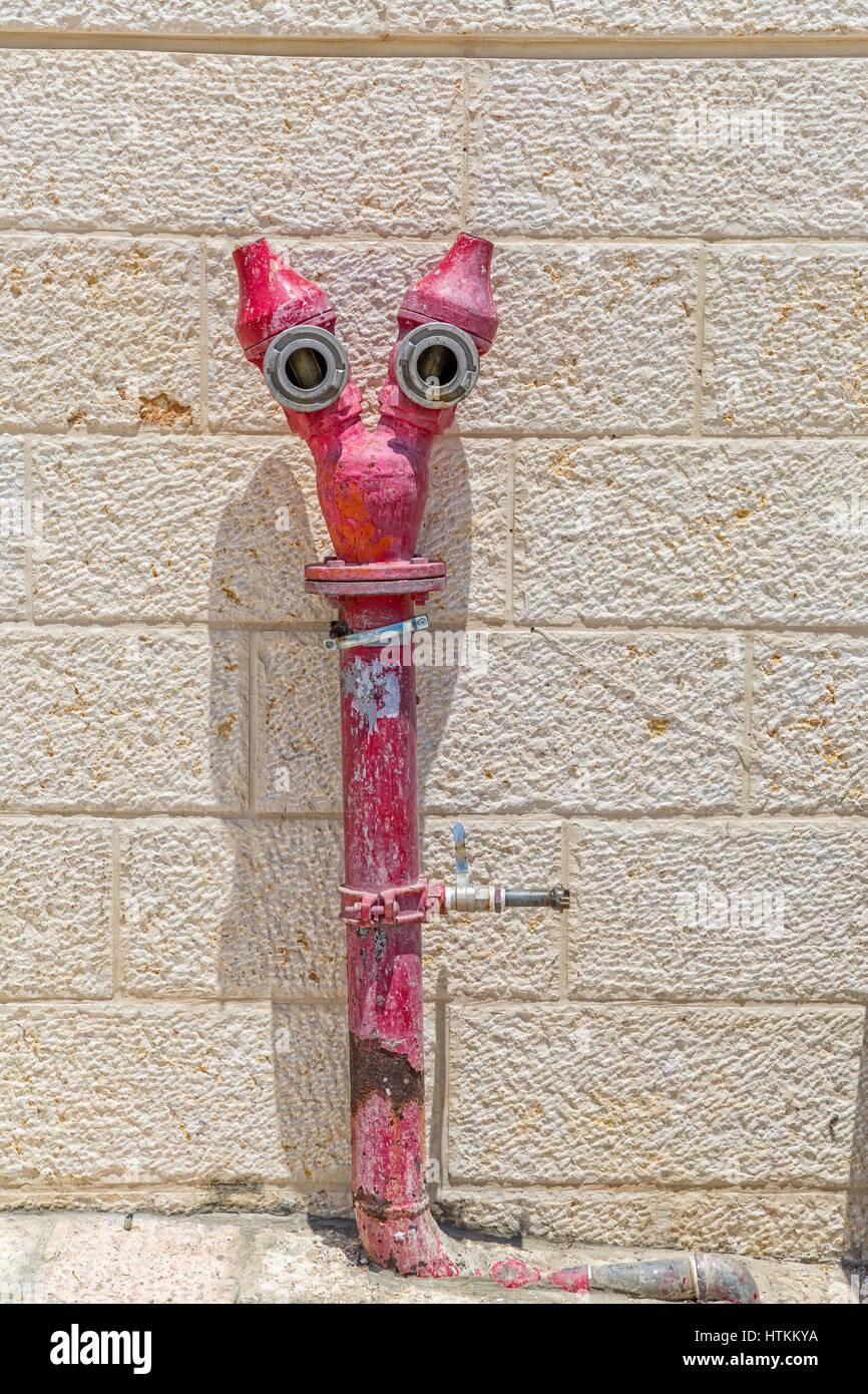 Gerusalemme idrante rosso Foto Stock