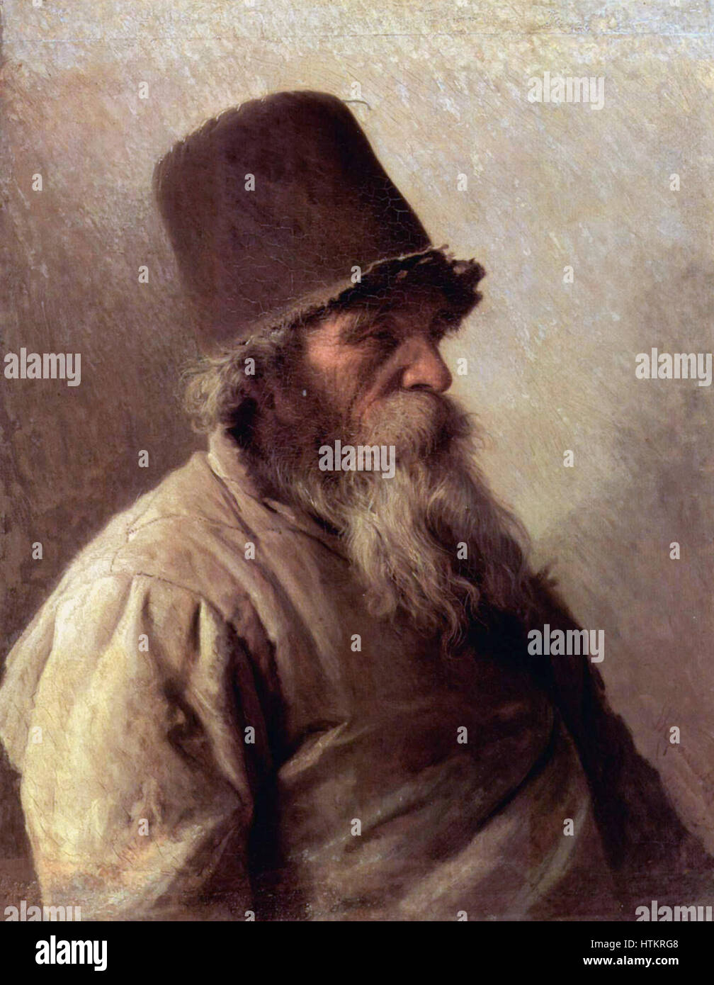 Ritratto di un mugnaio di I.Kramskoy Foto Stock
