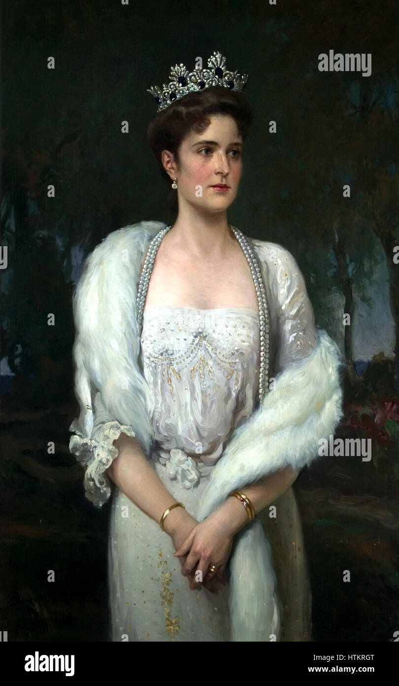 Ritratto di Alexandra Fedorovna della Russia da Alex.Makovskiy 1914 Foto Stock