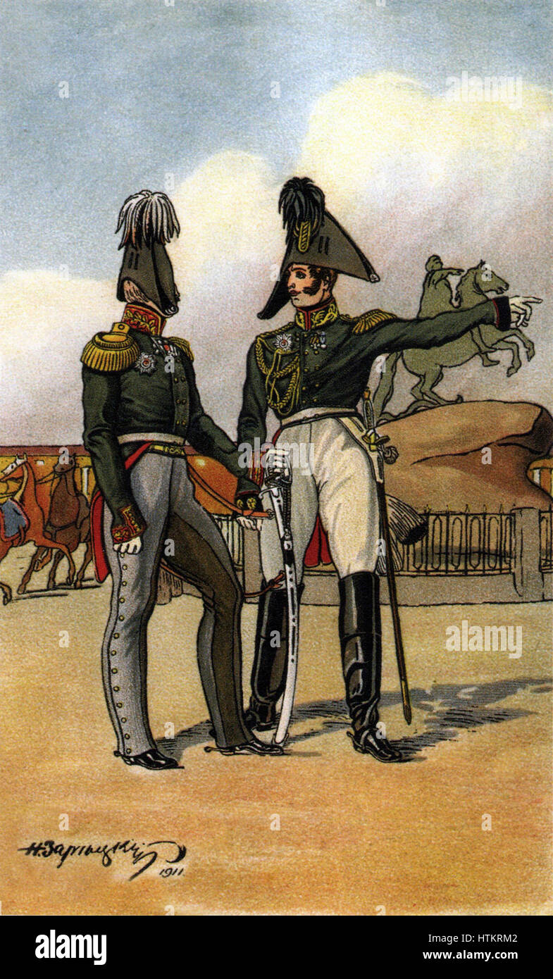 Generali dell'esercito russo 1812 da N Zaretsky 1911 Foto Stock