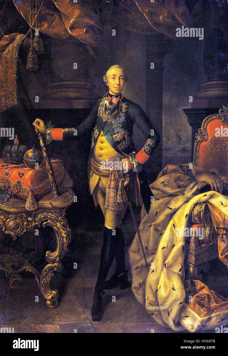 Ritratto di Pietro III da A.Antropov 1762 Foto Stock