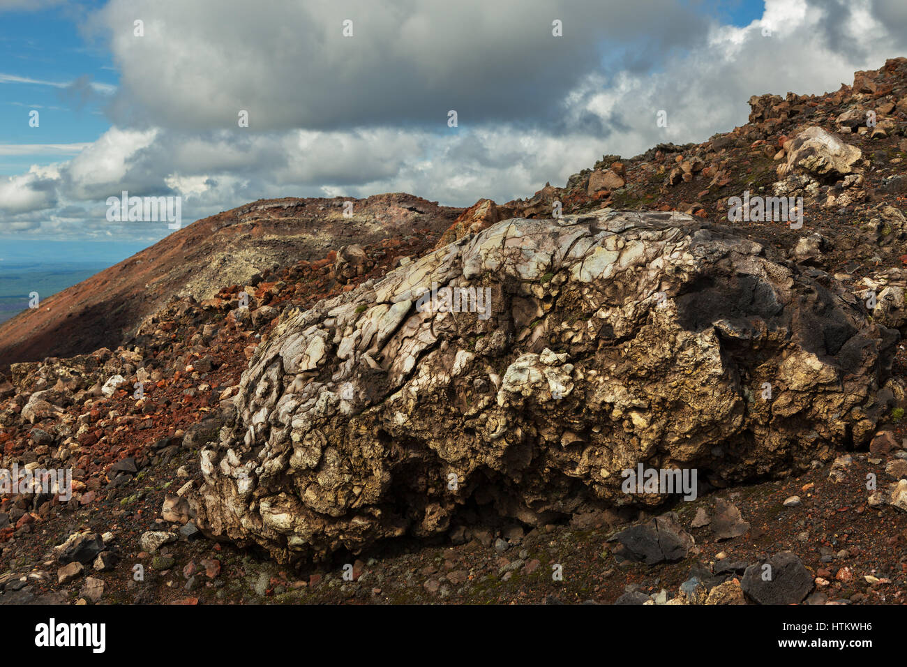 Nord svolta grande Tolbachik eruzione fissurale 1975 Foto Stock