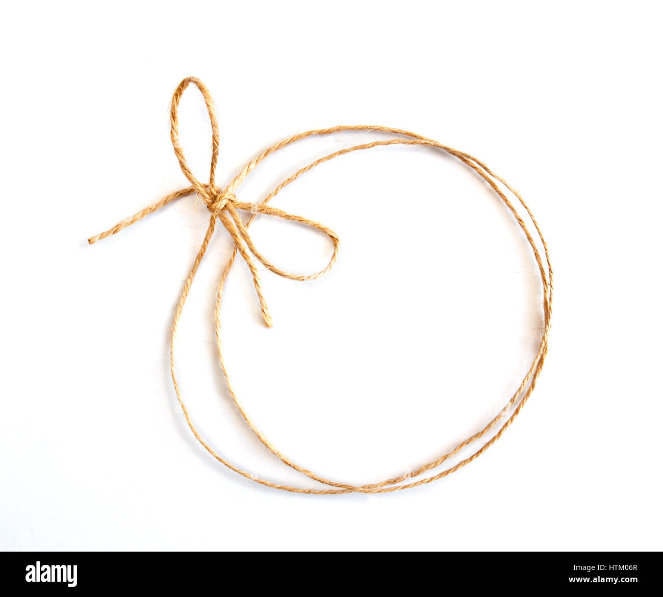 Telaio della corda di lino con un inchino e lo spazio per il testo. Foto Stock