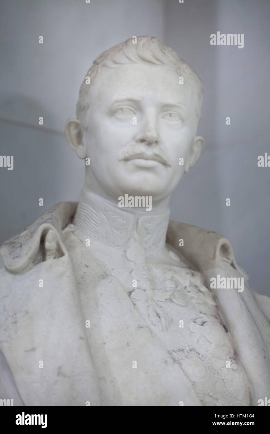 Busto in marmo dell'imperatore Carlo I d'Austria nella Kaisergruft (cripta imperiale) a Vienna, Austria. Il corpo dell'ultimo imperatore regnante dell impero austro-ungarico è ancora sepolto sull' isola di Madeira, Portogallo. Foto Stock