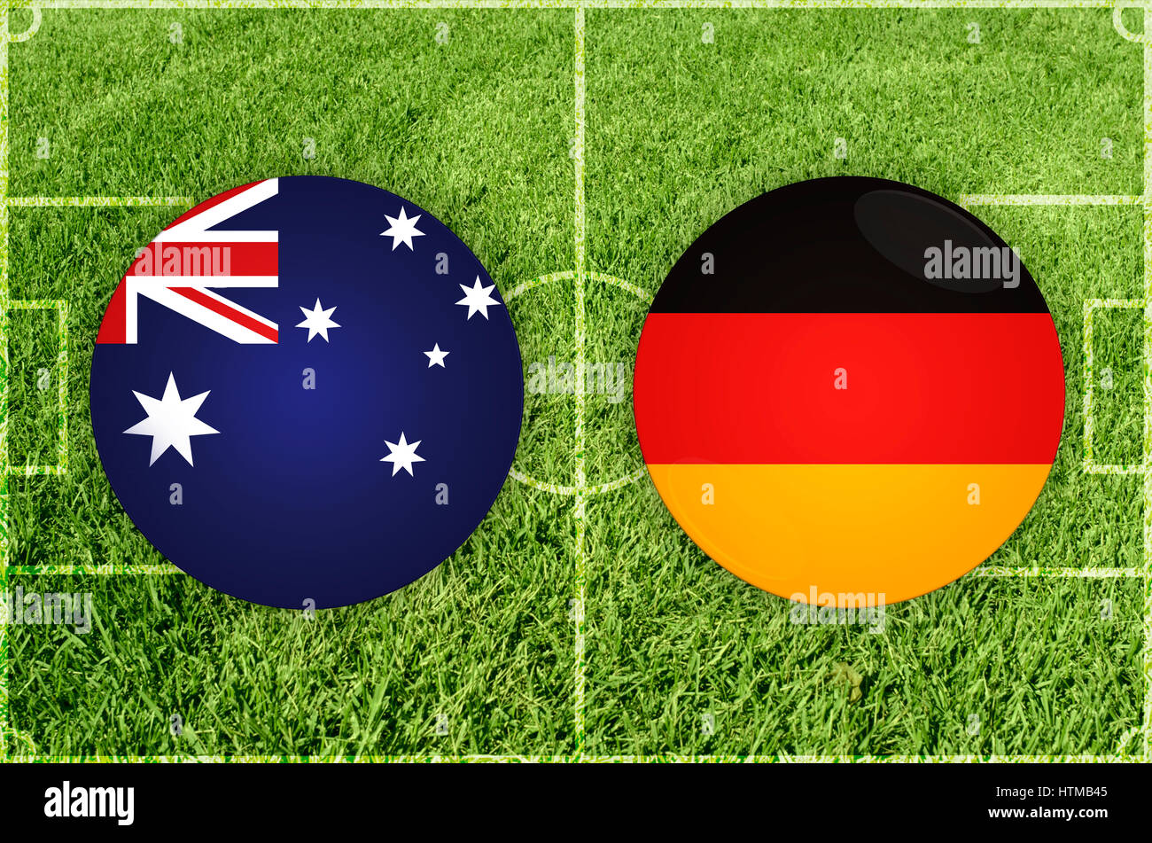 Australia vs Germania partita di calcio Foto Stock
