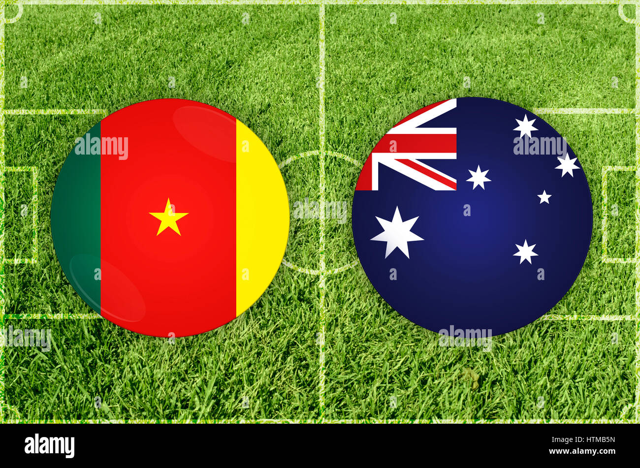 Camerun vs Australia partita di calcio Foto Stock