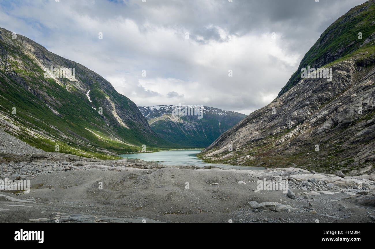 Nigardsbreen panorama della valle Foto Stock