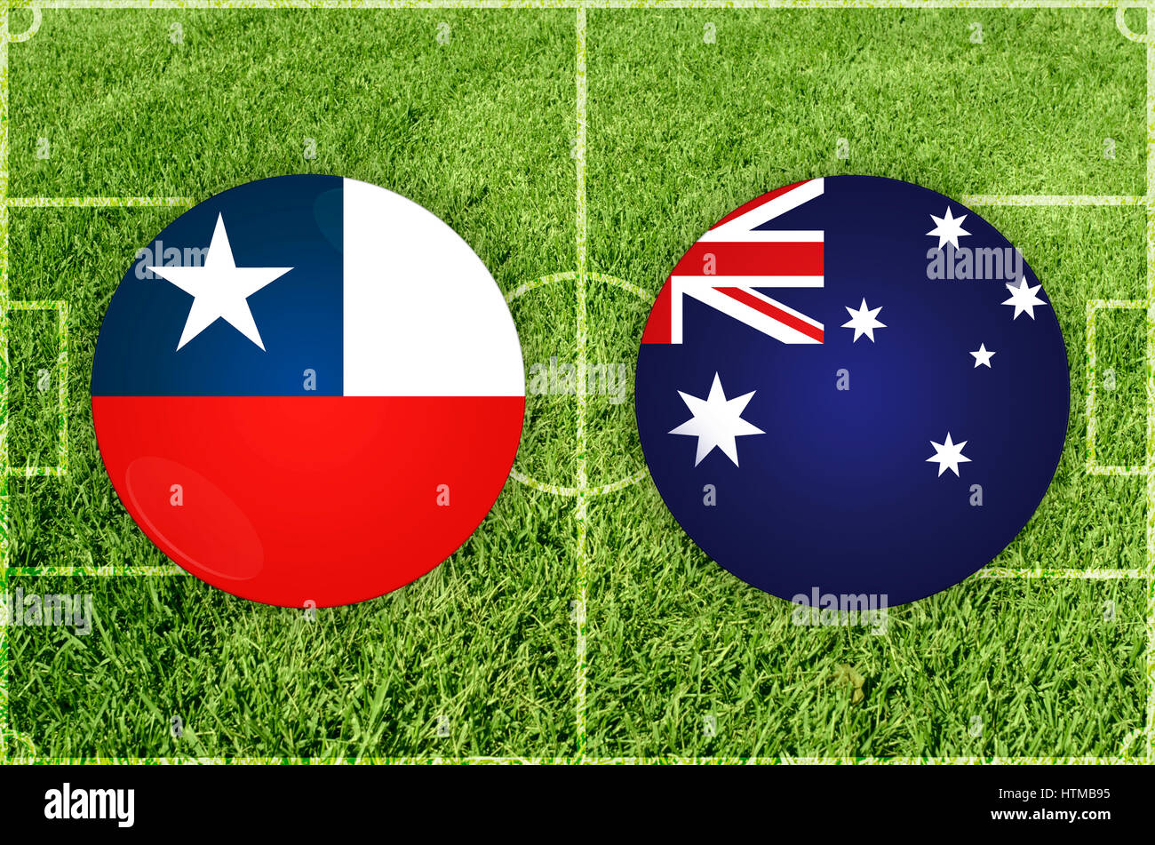 Cile vs Australia partita di calcio Foto Stock