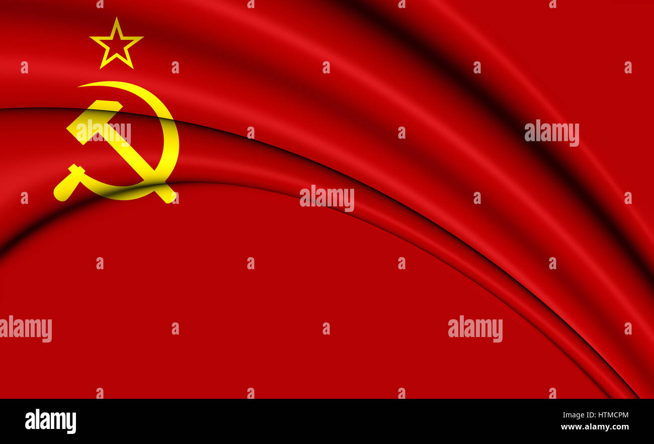 Bandiera dell'Unione Sovietica (1923-1955). 3D'illustrazione. Foto Stock