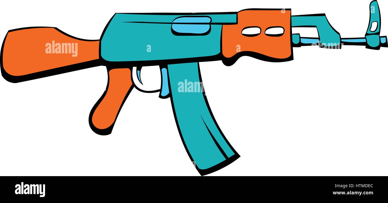 Kalashnikov fucile da assalto icona cartoon Illustrazione Vettoriale