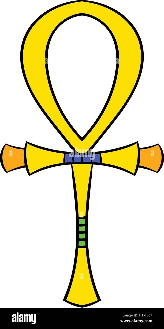 Ankh egiziano icona cartoon Illustrazione Vettoriale