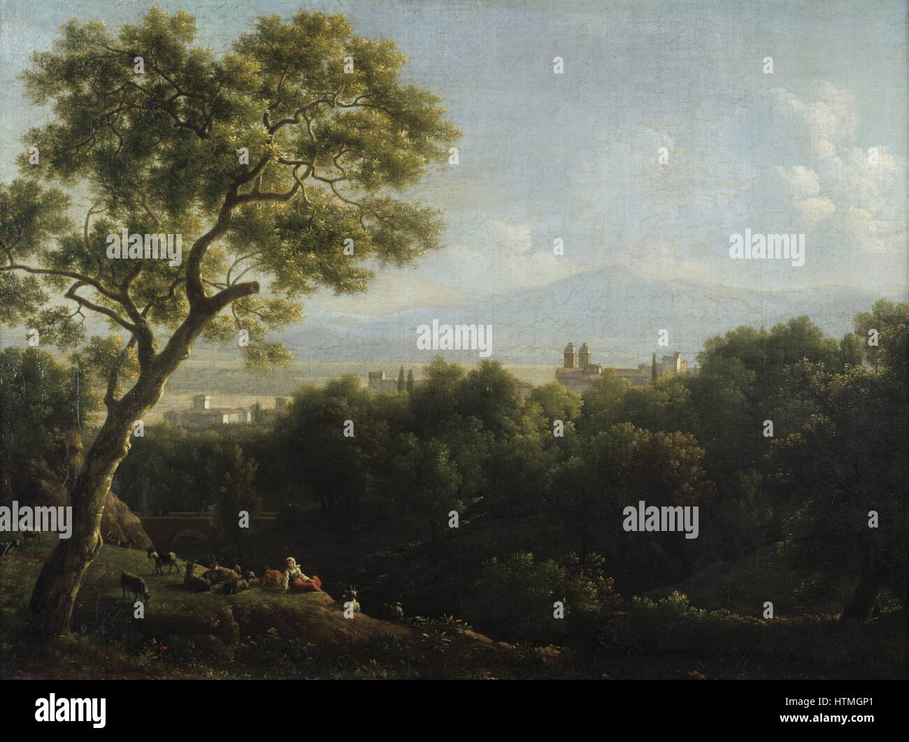 Vista di Frascati', C1820. John Joseph Xavier Bidault (1758-1846), pittore francese. Bidault trascorso molti anni in Italia la pittura "turisti" landscpaes. Foto Stock