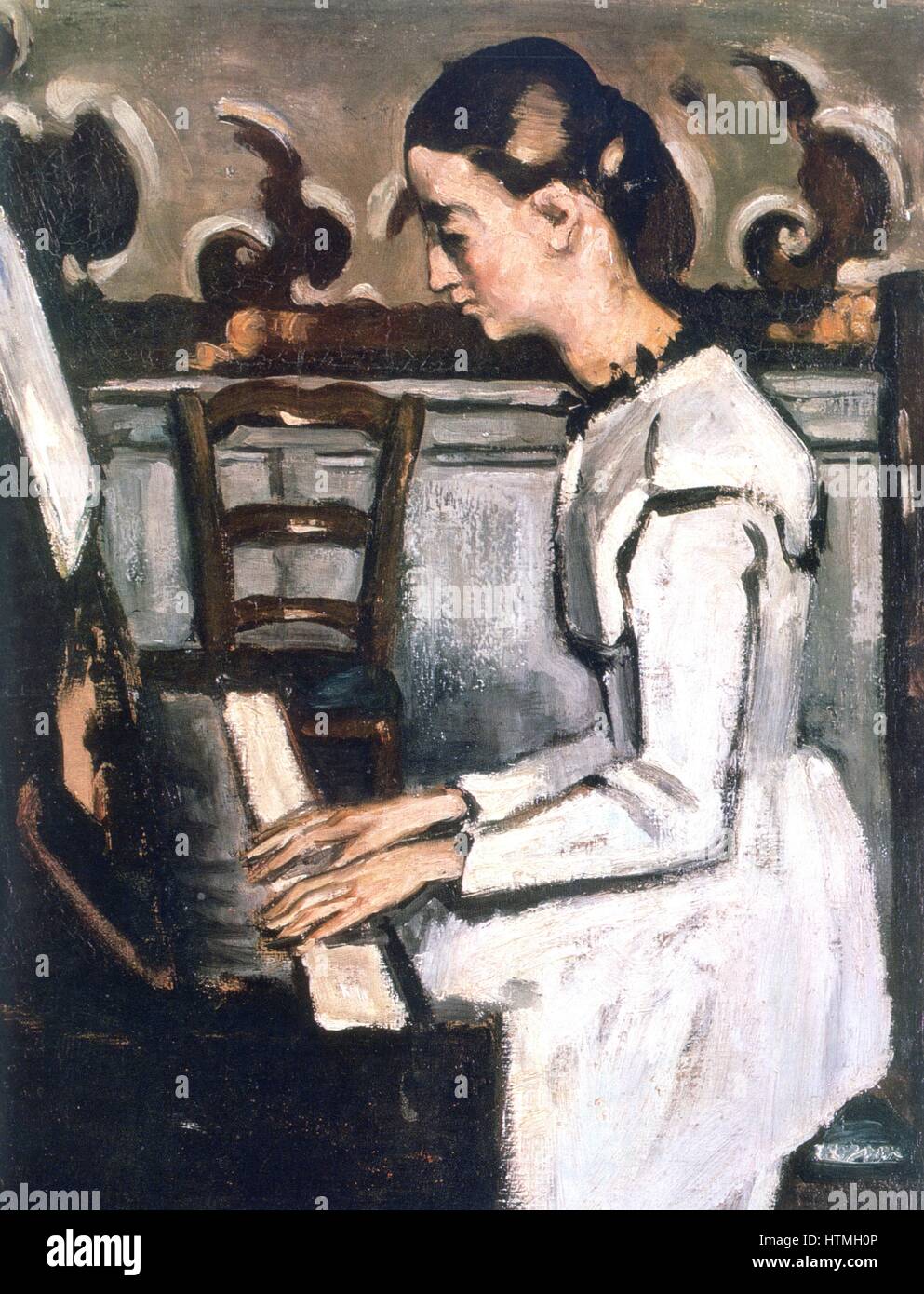 Ragazza al pianoforte - Overture to "Tannhauser" (c1868-1869) dettaglio. La pittura di Paul Cezanne (1839-1906) francese Post-Impressionist pittore . Foto Stock