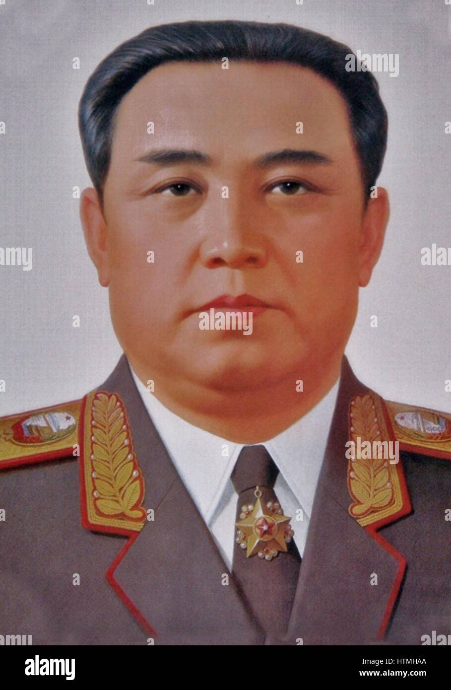 Kim Il-sung 1912 - 1994) comunista coreano e politico che ha portato la Corea del Nord dalla sua fondazione nel 1948 fino alla sua morte. Durante il suo incarico come leader della Corea del Nord, egli dominava la nazione con il potere autocratico e stabilito un tutto-pervasiva culto della personalità. leader della Corea del Nord Foto Stock