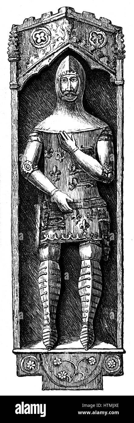 Richard (Plantagenet), il Duca di York (1411-1460), pretendente al trono Inglese. Il padre di Edward IV e Richard III. Incisione di statua in una volta sul ponte di gallese, Shrewsbury. Foto Stock