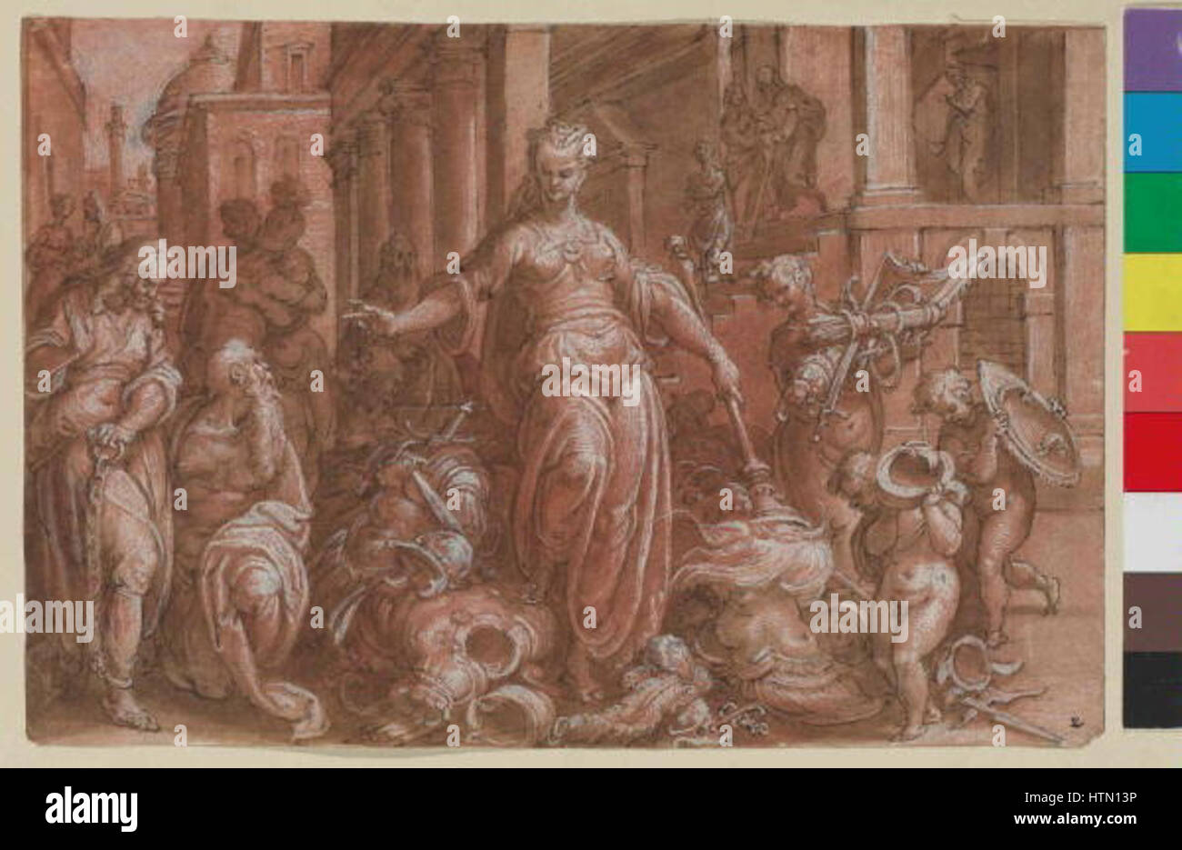 Kreslir Jan van der Straet - Alegorie Miru Foto Stock