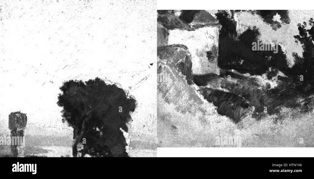 *Krajina u more* (paesaggio sul mare) di Karel Liebscher ritrae una tranquilla scena costiera, mostrando la sensibilità dell'artista alla luce e all'atmosfera. Il dipinto riflette la capacità di Liebscher di catturare la bellezza serena della natura attraverso colori tenui e una composizione armoniosa. Foto Stock