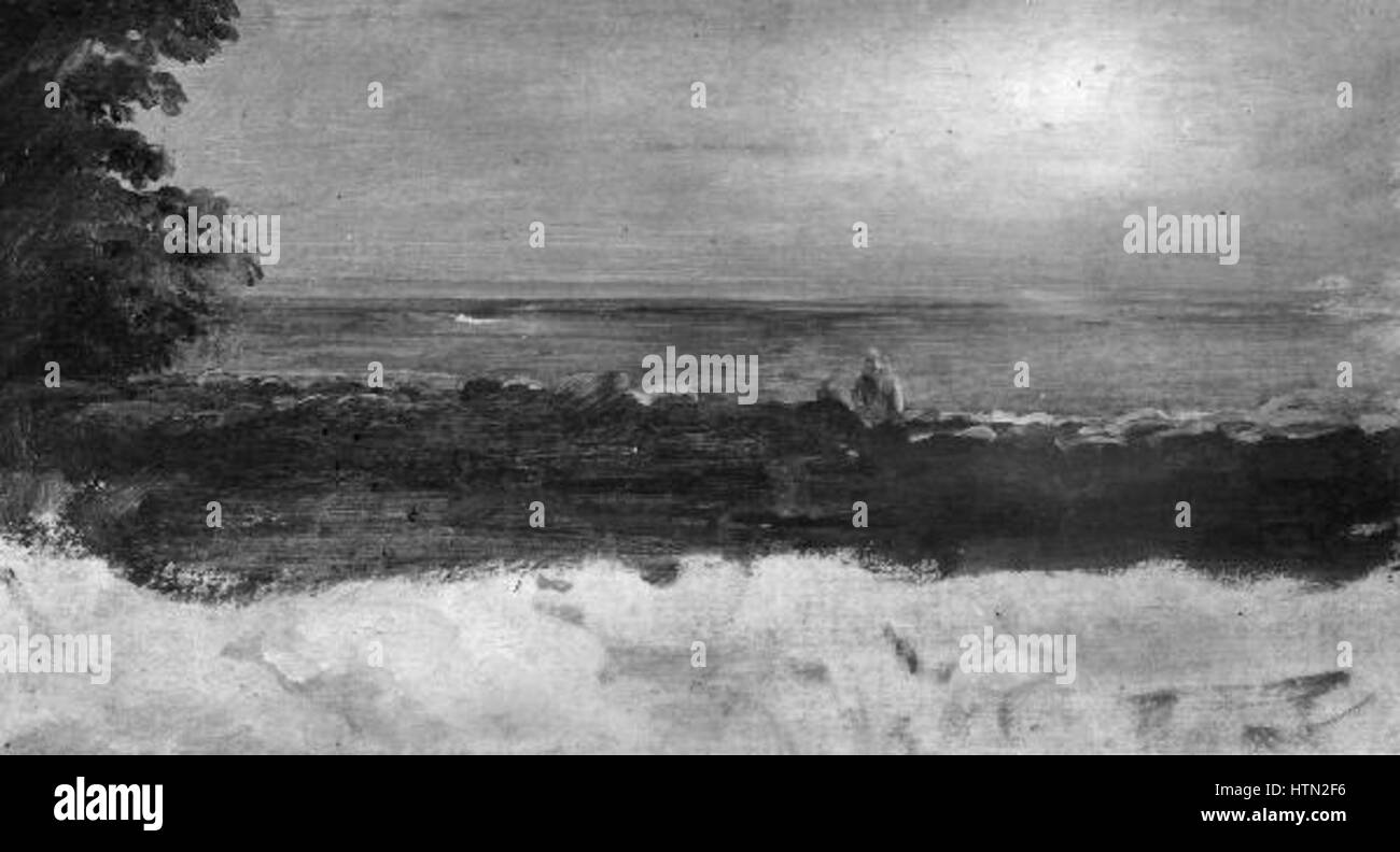 Josef Manes 1820-1871 - PO vychodu slunce Studie cervanku Foto Stock
