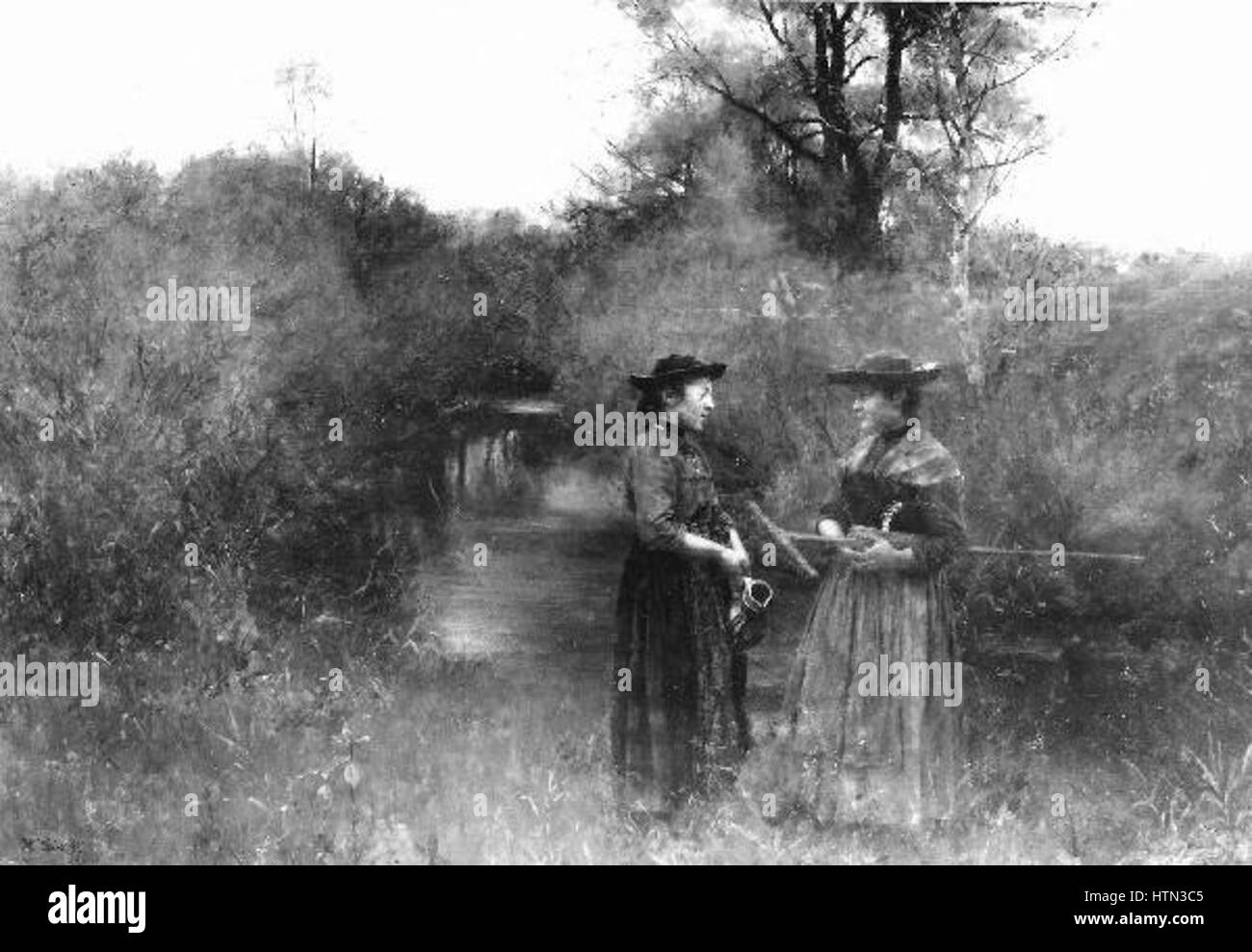 Wilhelm Leibl - Dve selky Foto Stock