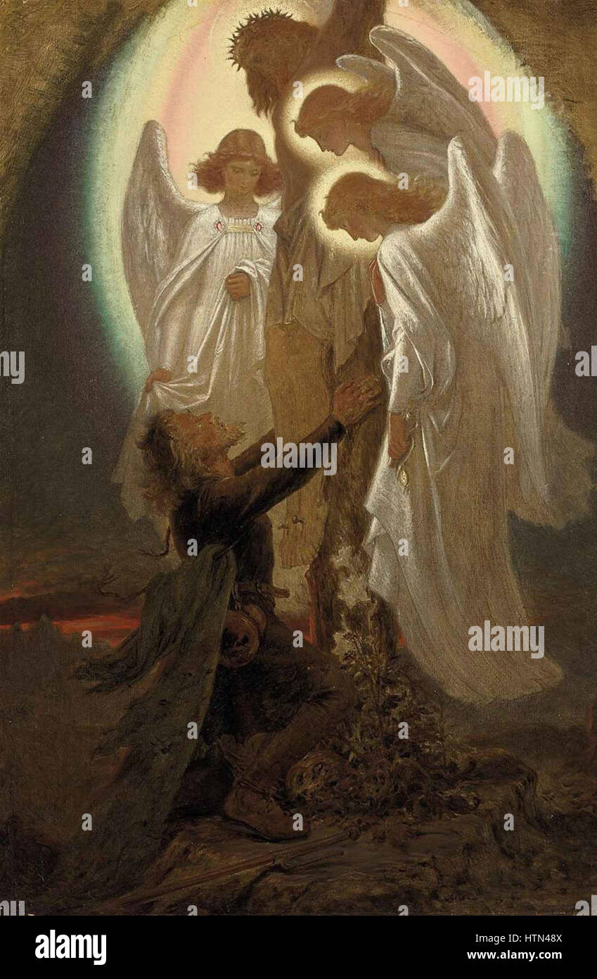 Joseph Noel Paton - Christian ai piedi della croce - Pilgrim's Progress Foto Stock