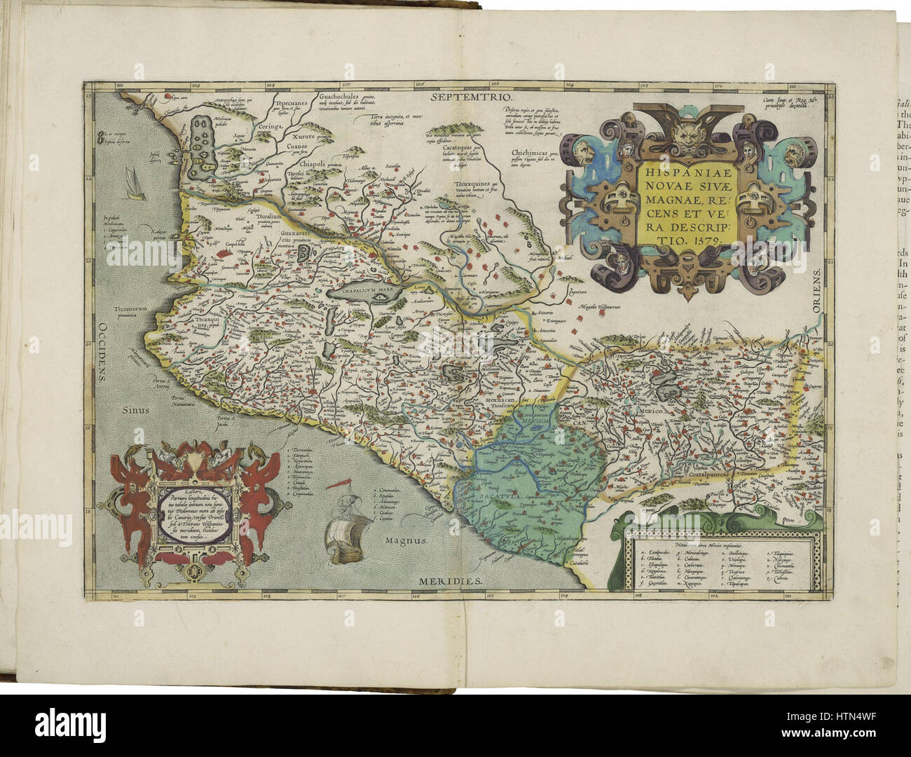 Mappa di Nuova Spagna da Abraham Ortelius Foto Stock