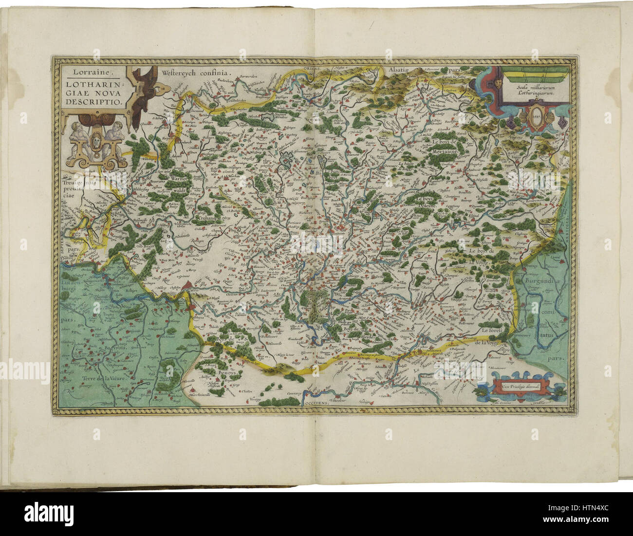 Mappa di Lorainne da Abraham Ortelius Foto Stock