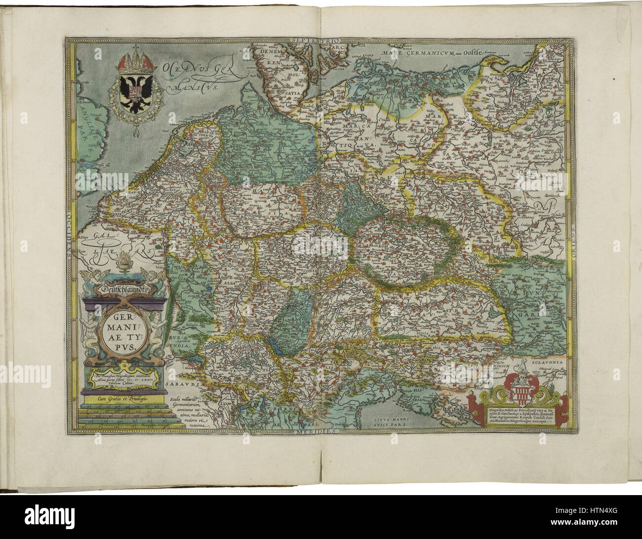 Mappa della Germania da Abraham Ortelius Foto Stock