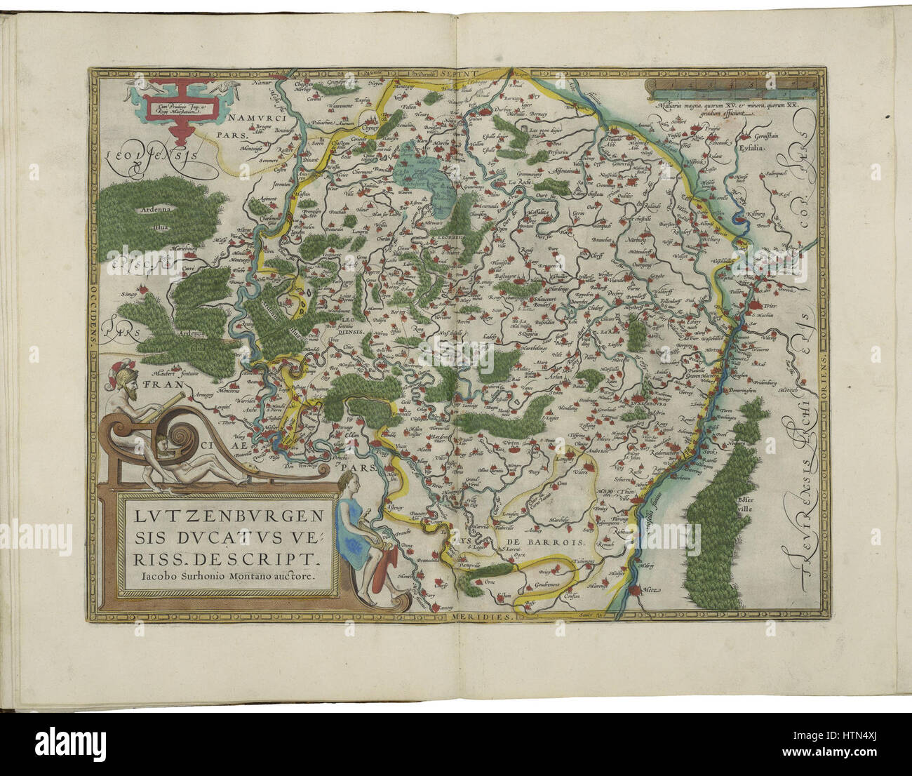 Mappa di Lussemburgo da Abraham Ortelius Foto Stock