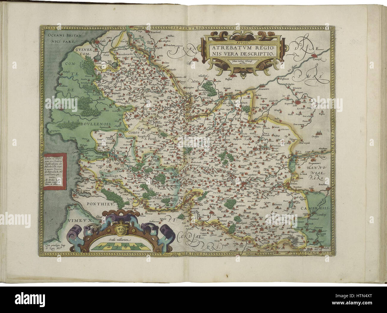 Mappa di Artois da Abraham Ortelius Foto Stock