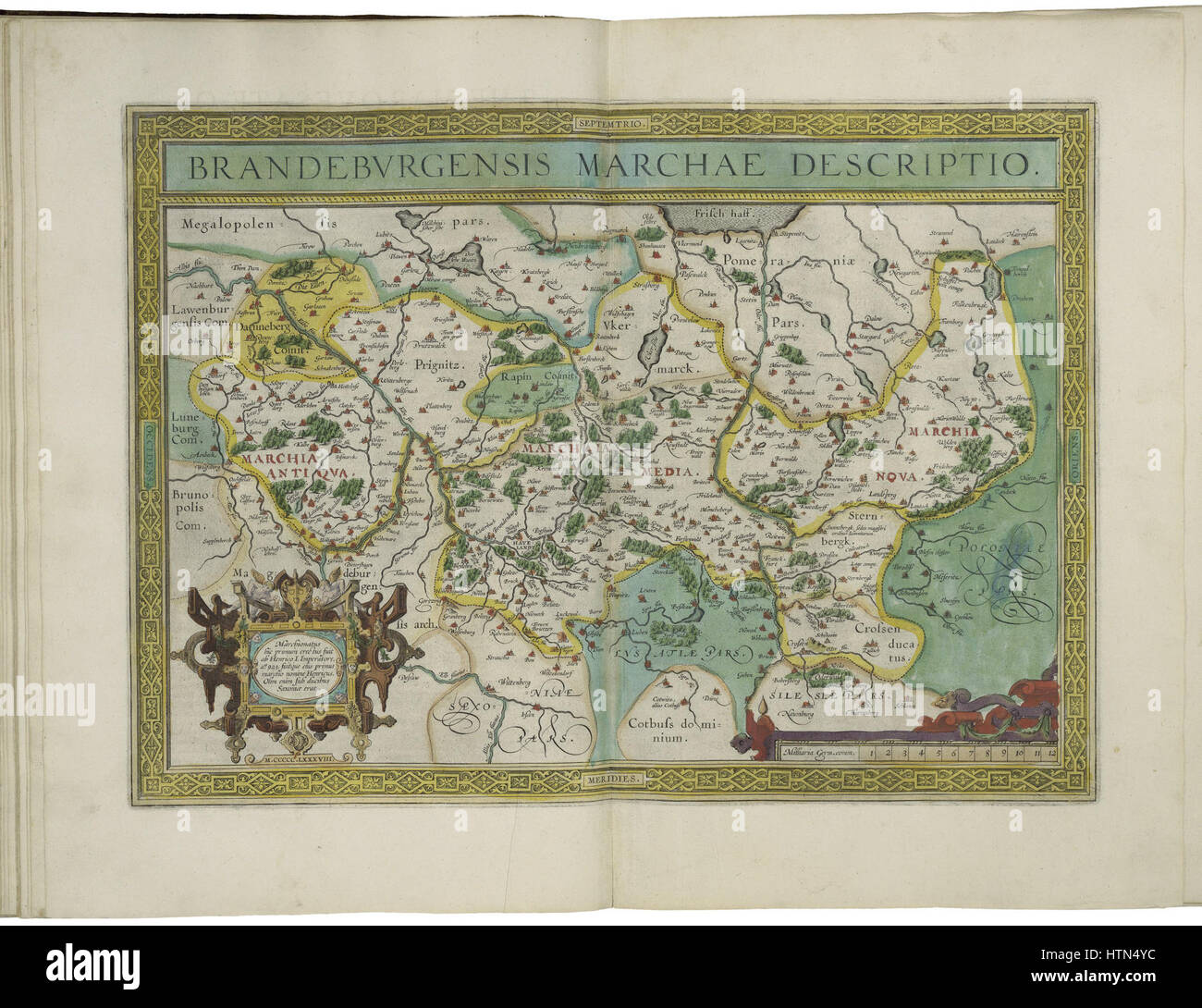 Mappa di Brandeburgo di Abraham Ortelius Foto Stock