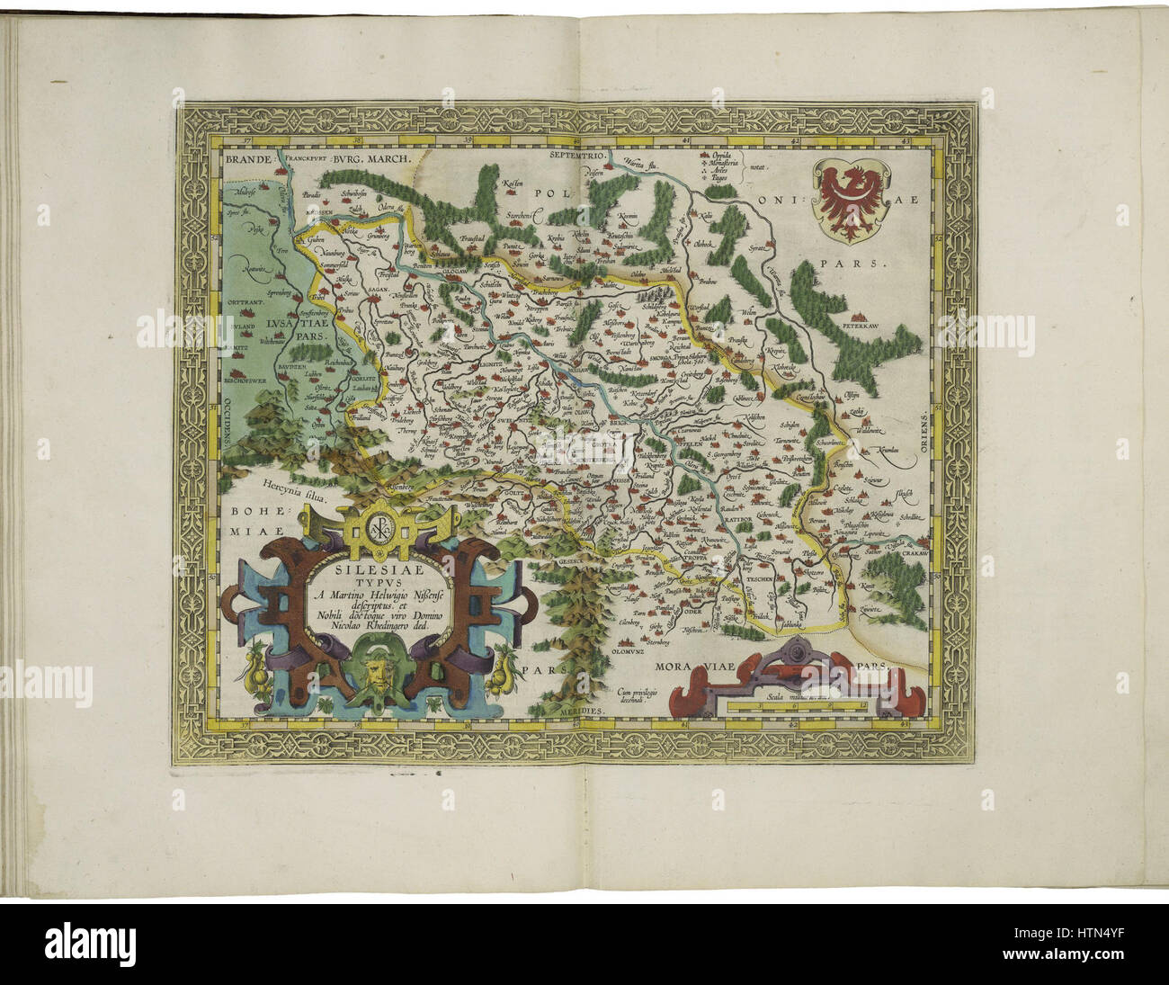 Mappa di Slesia da Abraham Ortelius Foto Stock