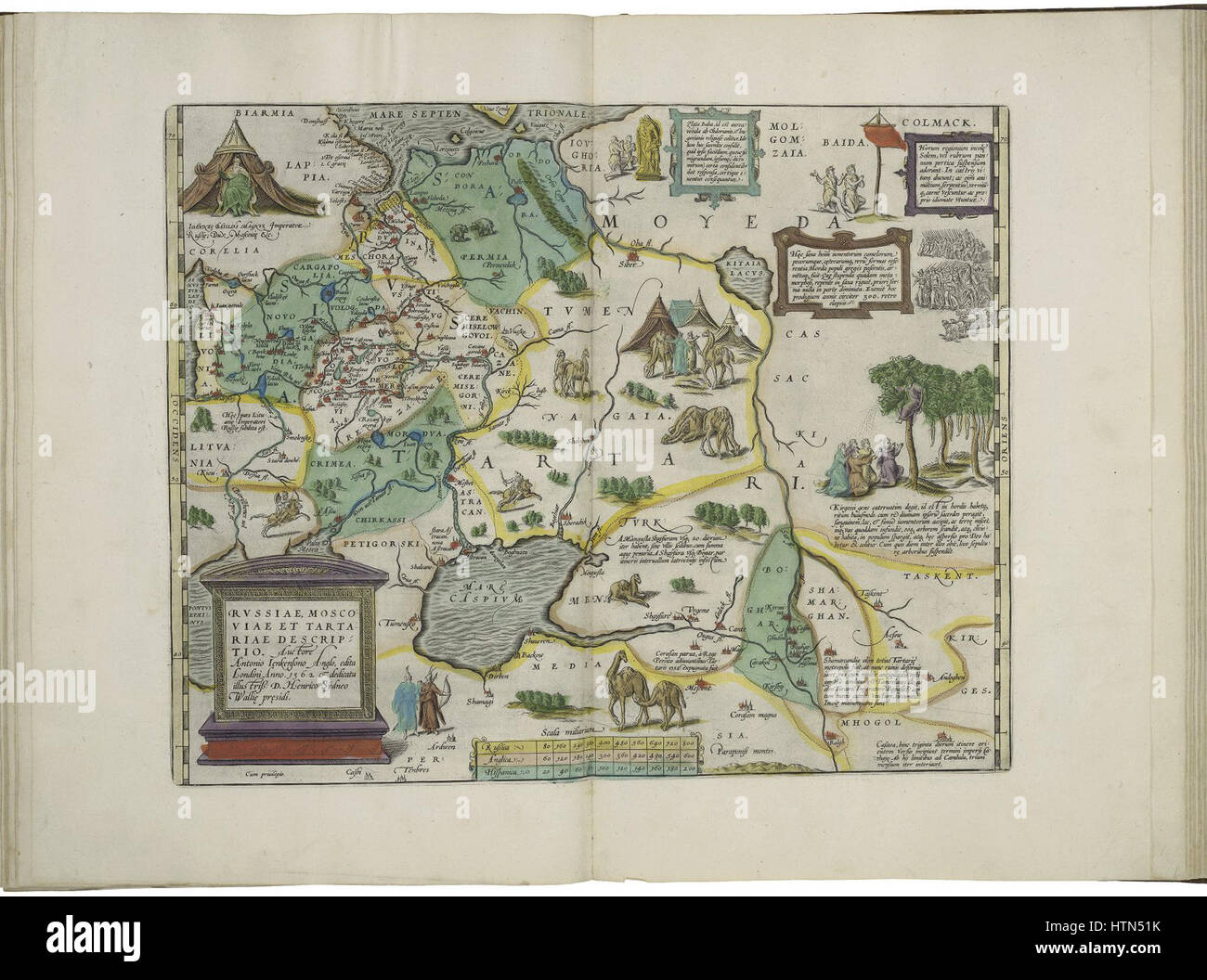 Mappa di Russia, o dell'Impero del Granduca di Moscovia, da Abraham Ortelius Foto Stock