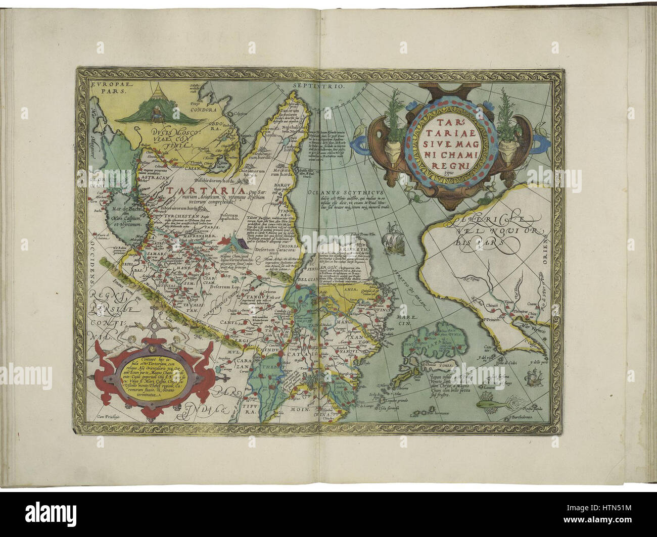 Mappa di Tartaria da Abraham Ortelius Foto Stock
