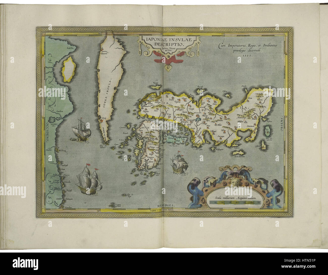 Mappa di Giappone da Abraham Ortelius Foto Stock