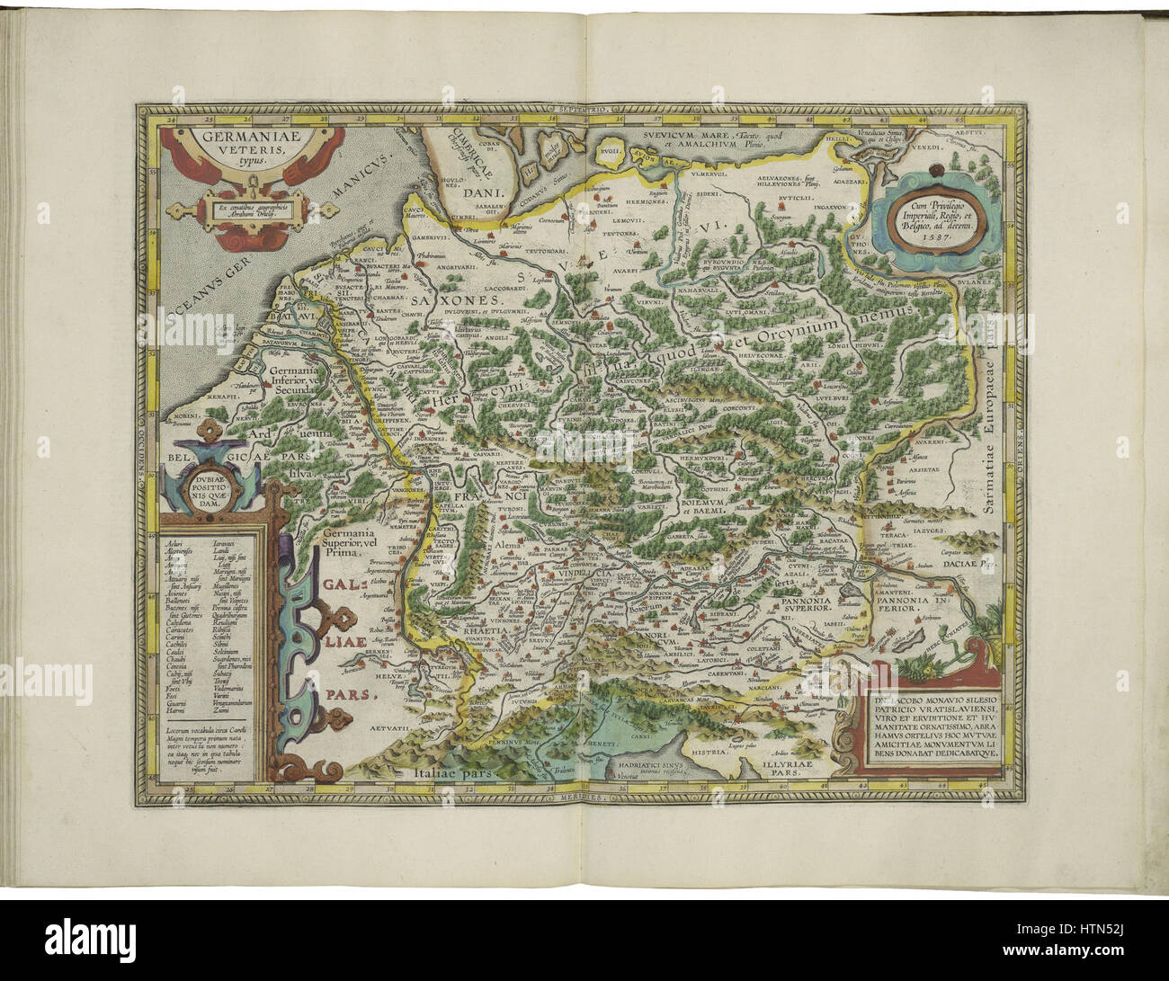 Mappa di germanio da Abraham Ortelius Foto Stock