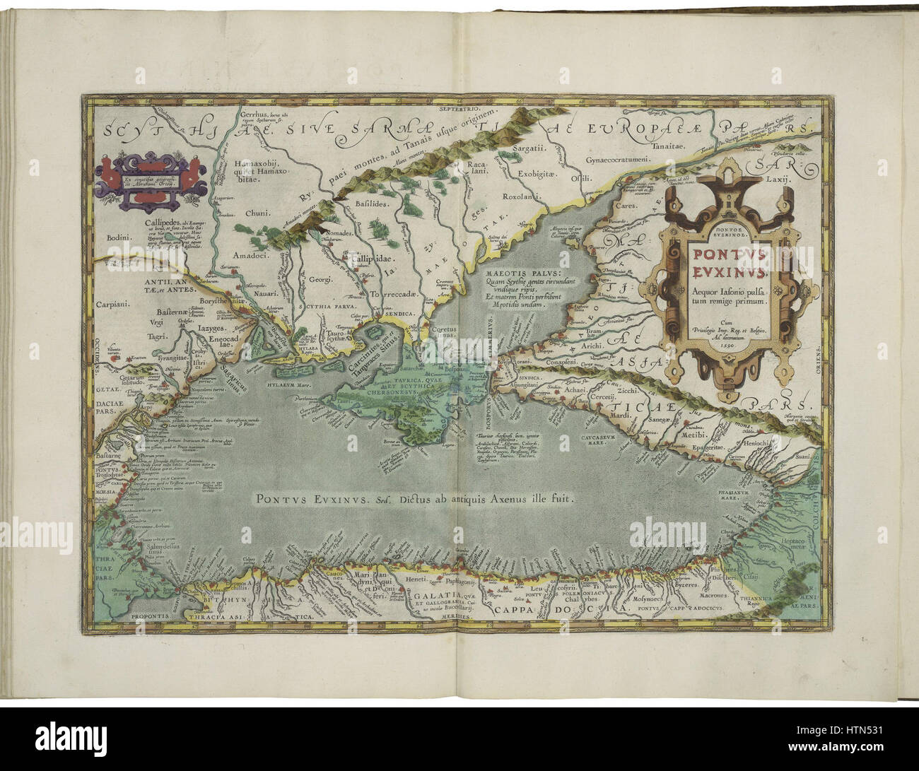Mappa del Mar Nero da Abraham Ortelius Foto Stock