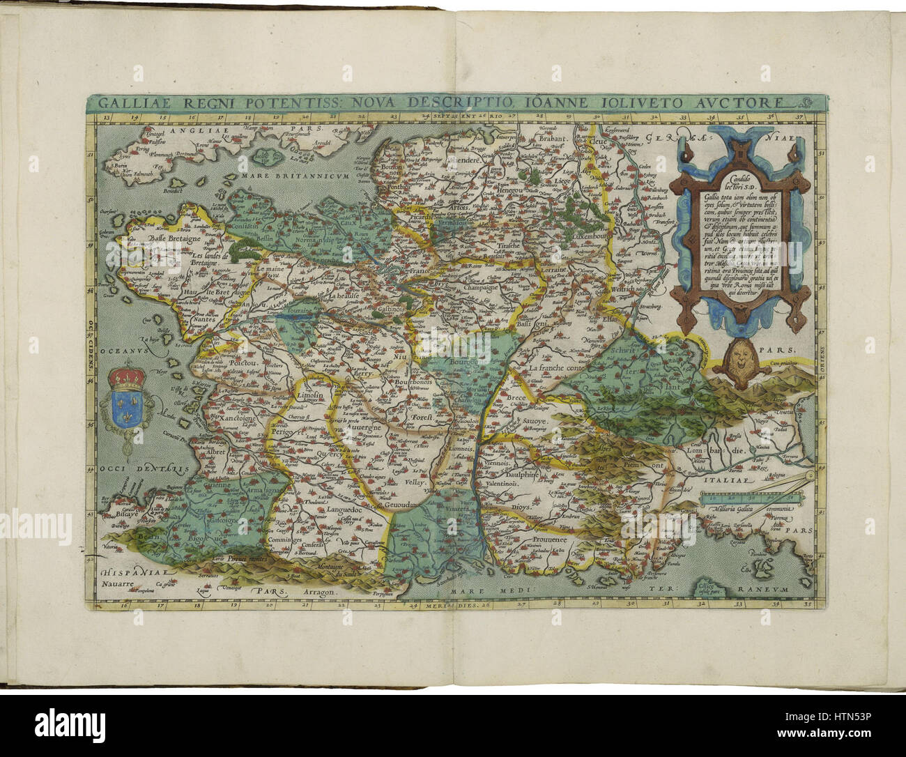 Mappa di Francia 1 da Abraham Ortelius Foto Stock