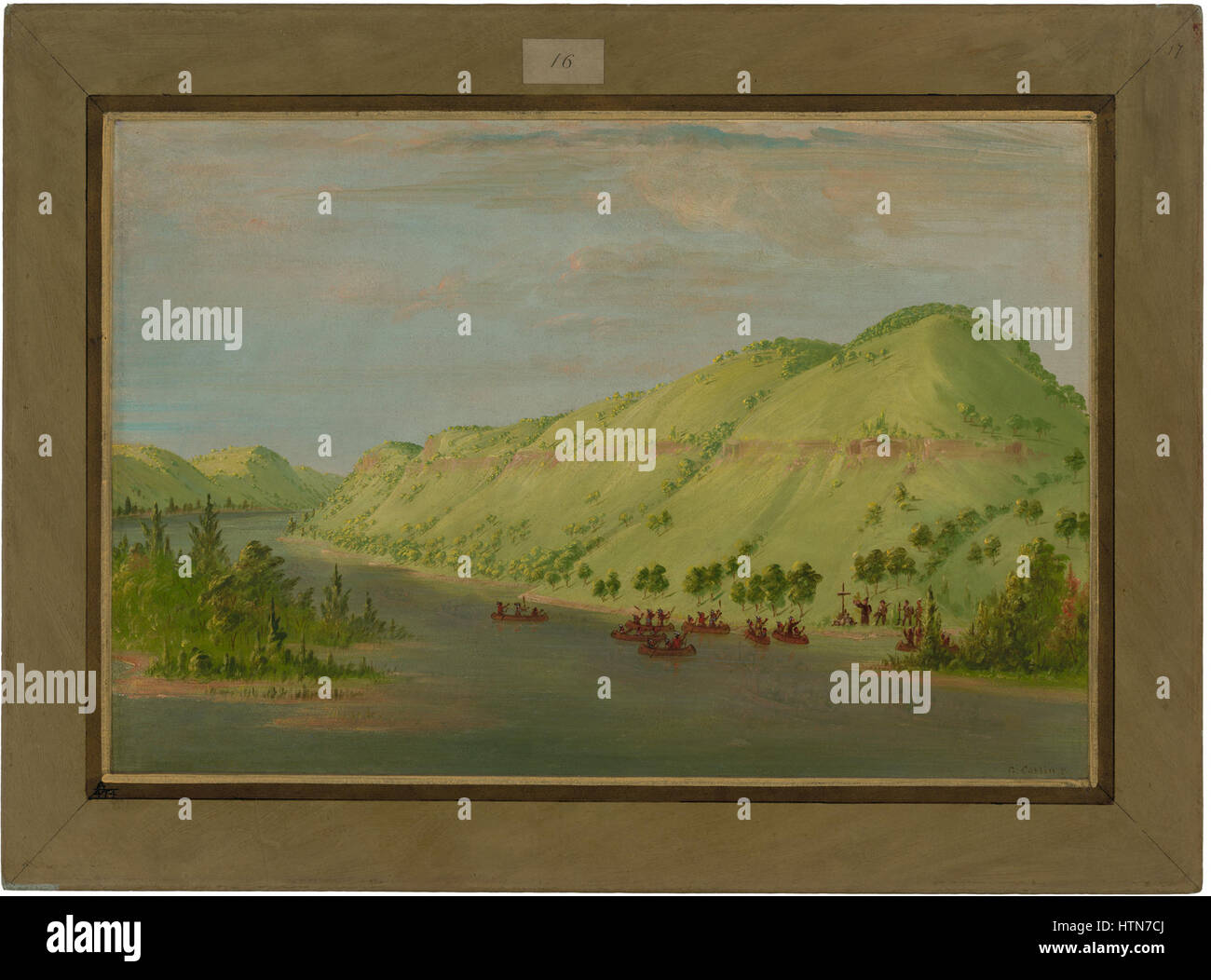 Padre Hennepin lasciando il Mississippi per unire La Salle. Maggio 8, 1680 C17074 Foto Stock