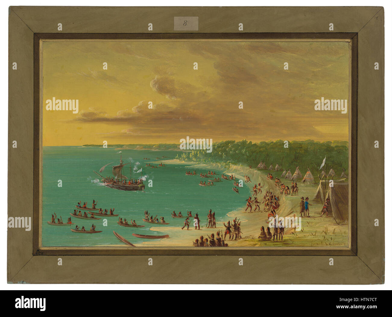 La prima vela di Griffin sul Lago Erie. Agosto 7, 1679 C17066 Foto Stock