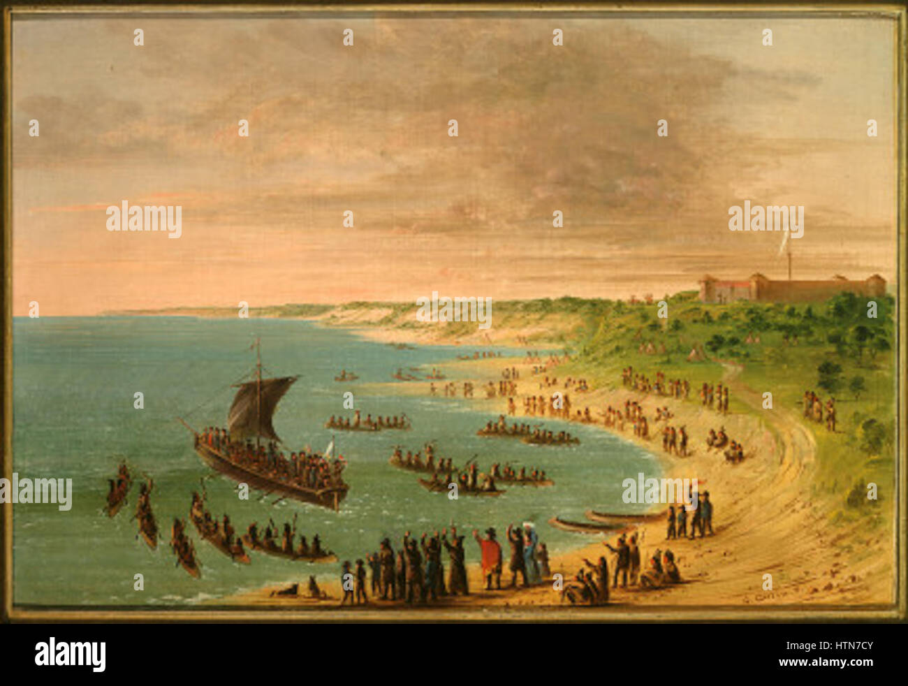 La spedizione di lasciare fort frontenac sul lago Ontario Foto Stock